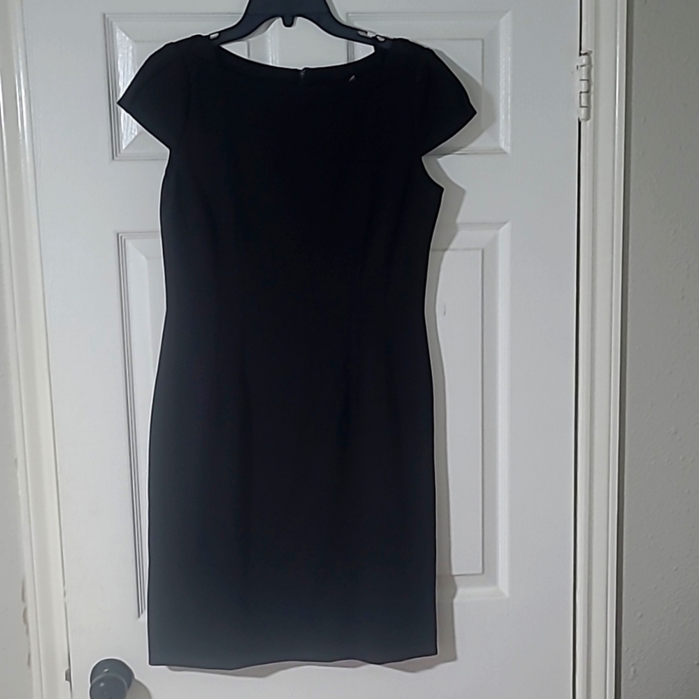 Antonio Melani Black Cocktail Dress with Blue Zipper Cover